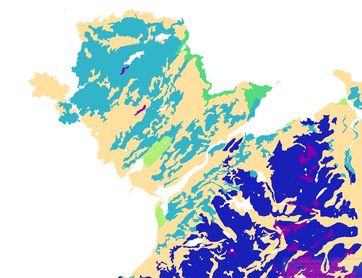 NATMAPwetness dataset shown for Anglesey